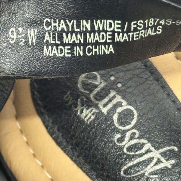 Euro Soft by Sofft Sandals Women's 9.5 W Black sandals adjustable straps NWT - Picture 6 of 16